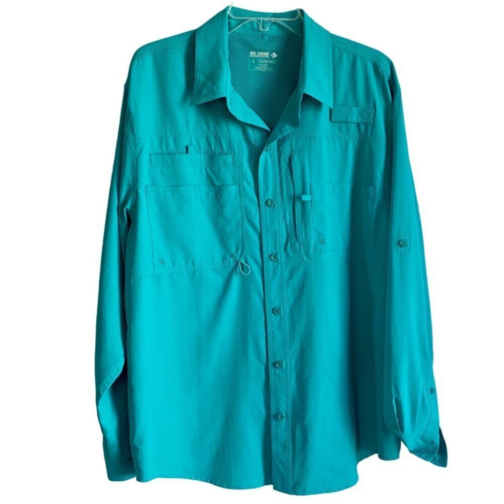 Reel Legends Saltwater II Long Sleeve Fishing Performance Shirt Men's Large NEW